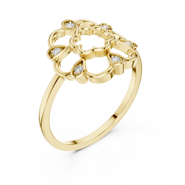 Gold Petal Embrace Ring Right View