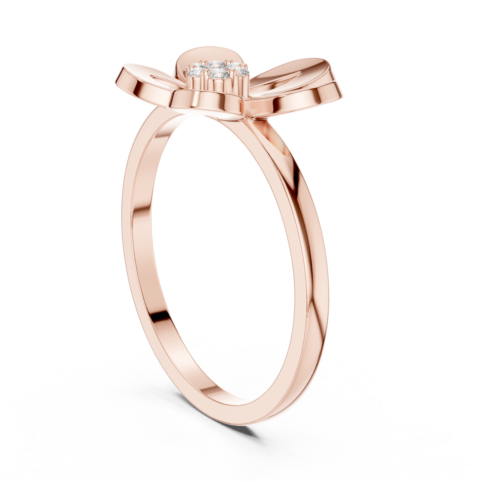  Rose Gold Petal Aura Ring Left View