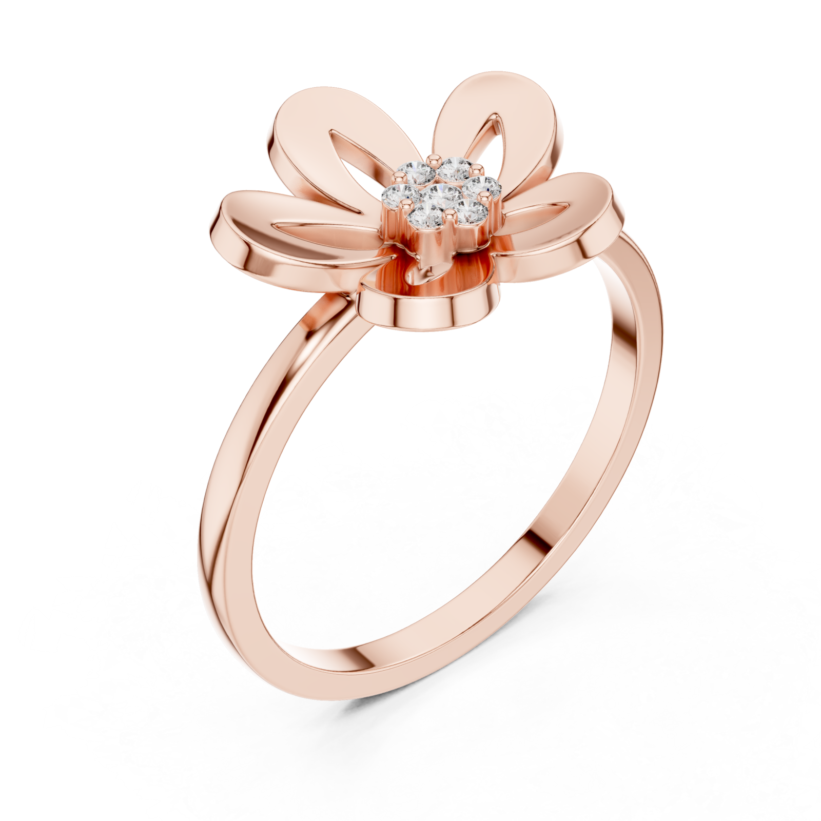  Rose Gold Petal Aura Ring Right View