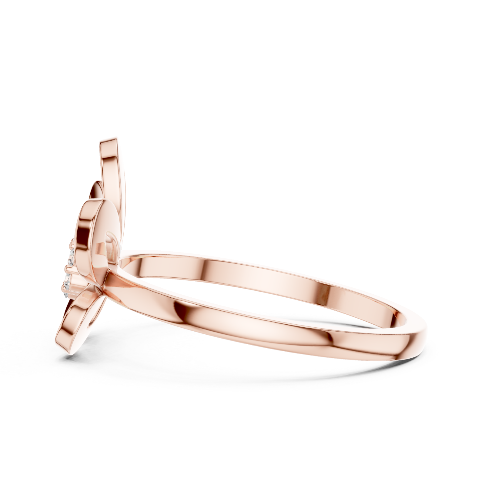  Rose Gold Petal Aura Ring Side View