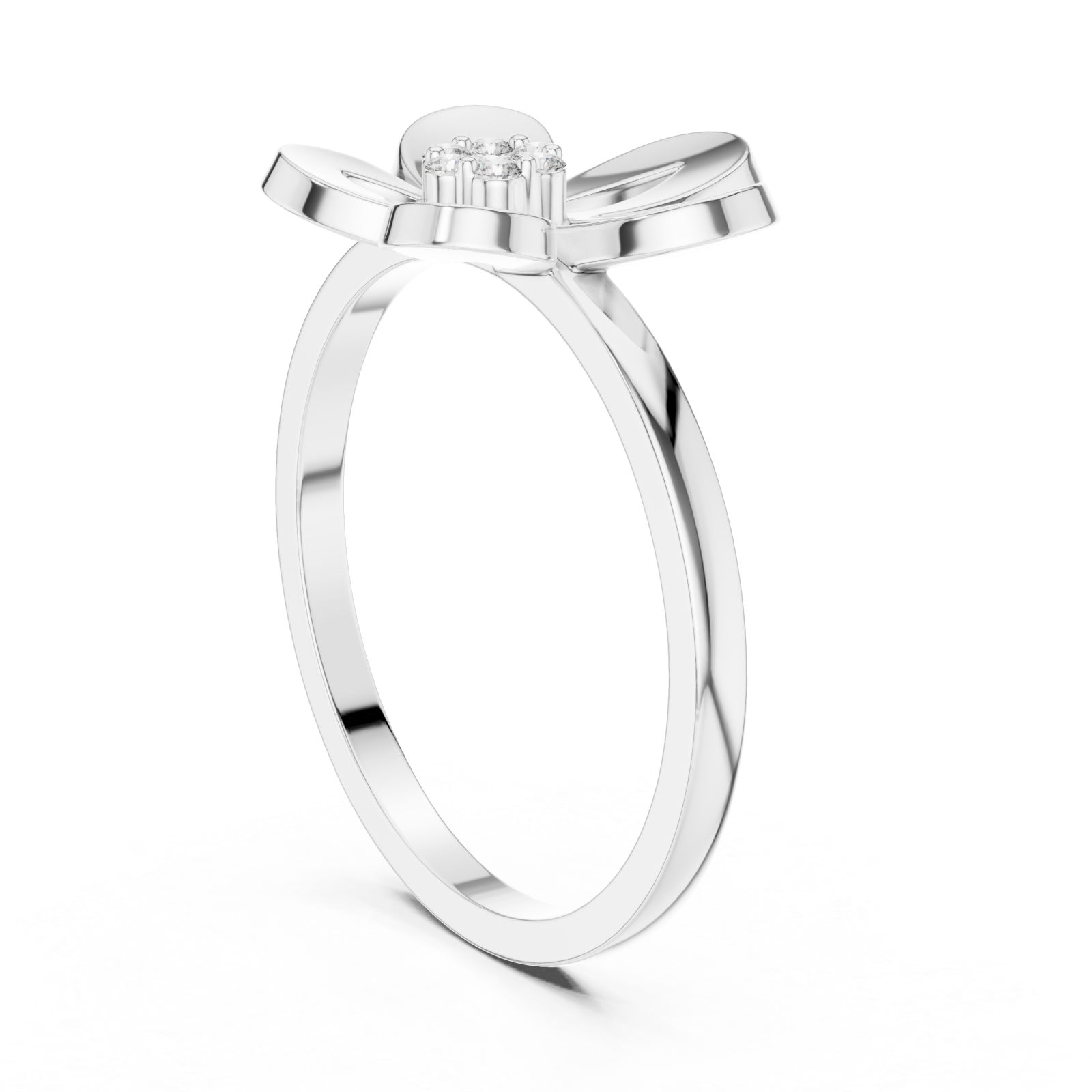  White Gold Petal Aura Ring Left View