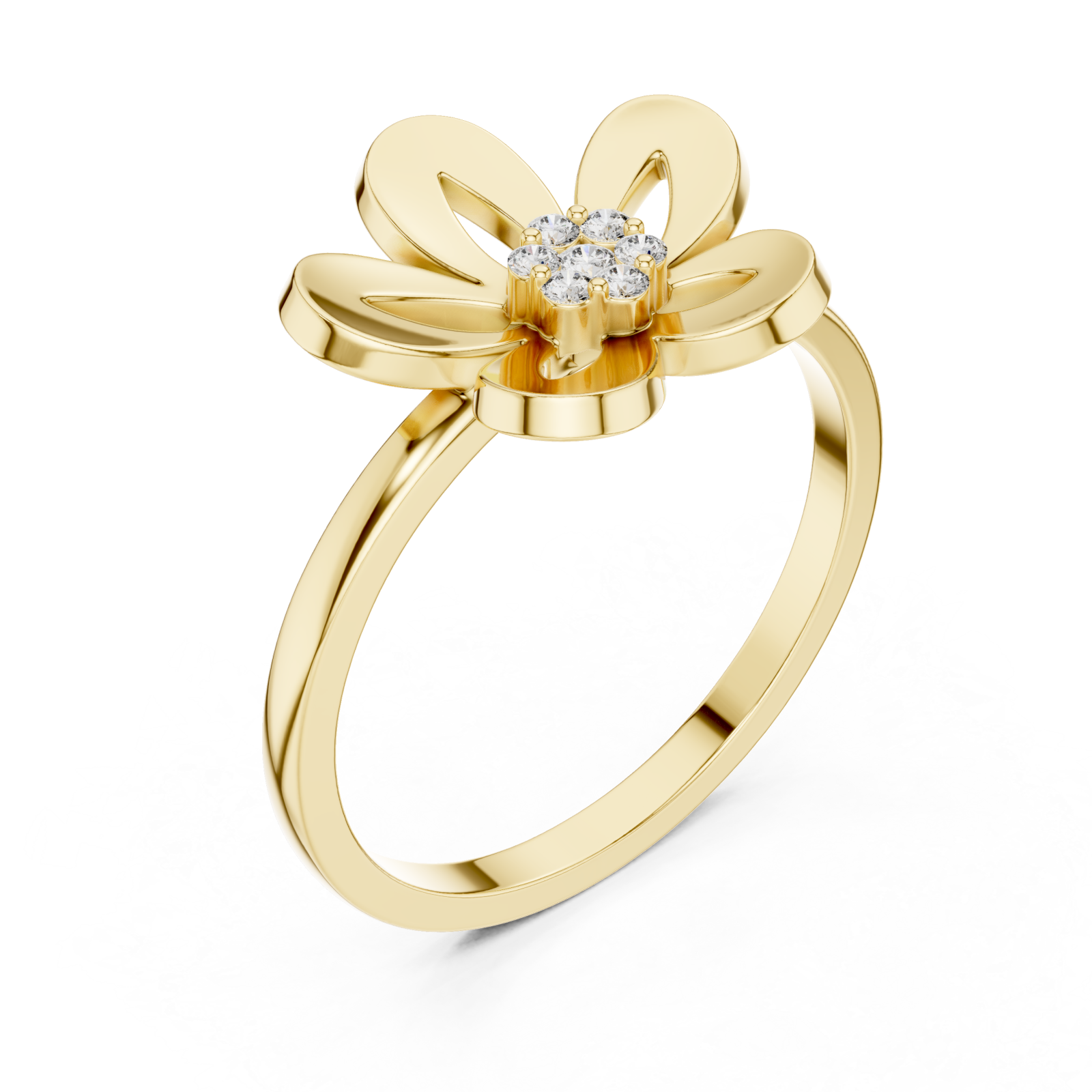 Gold Petal Aura Ring Right View
