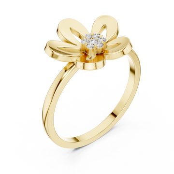 Gold Petal Aura Ring Right View