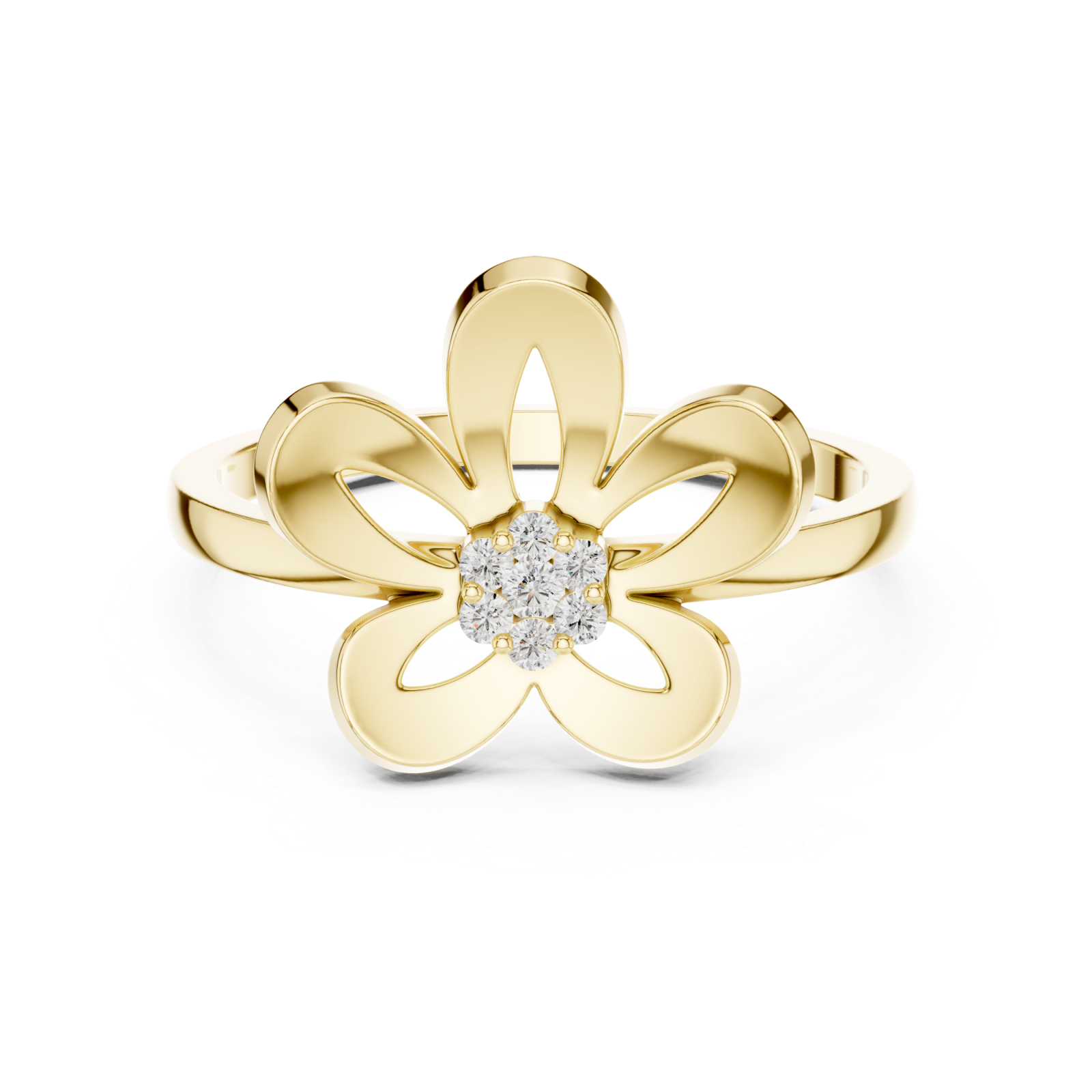  Gold Petal Aura Ring Front View