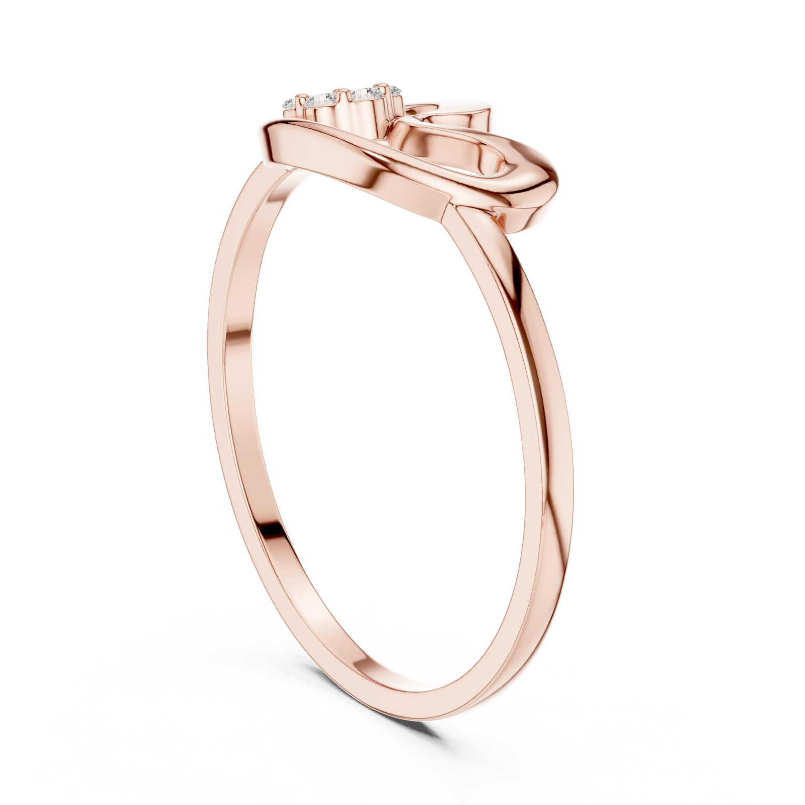  Rose Gold Charm Promise Ring Left View