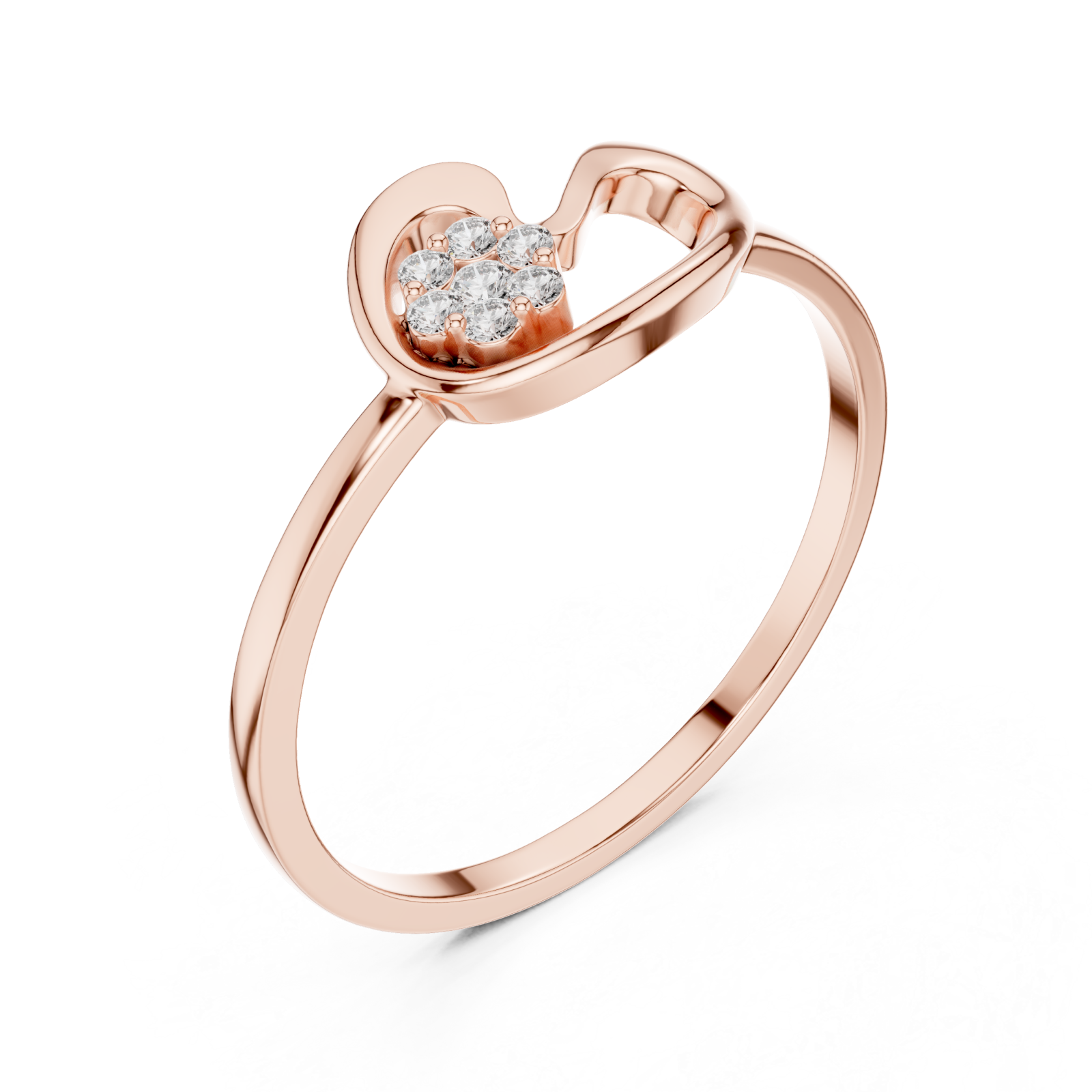  Rose Gold Charm Promise Ring Right View