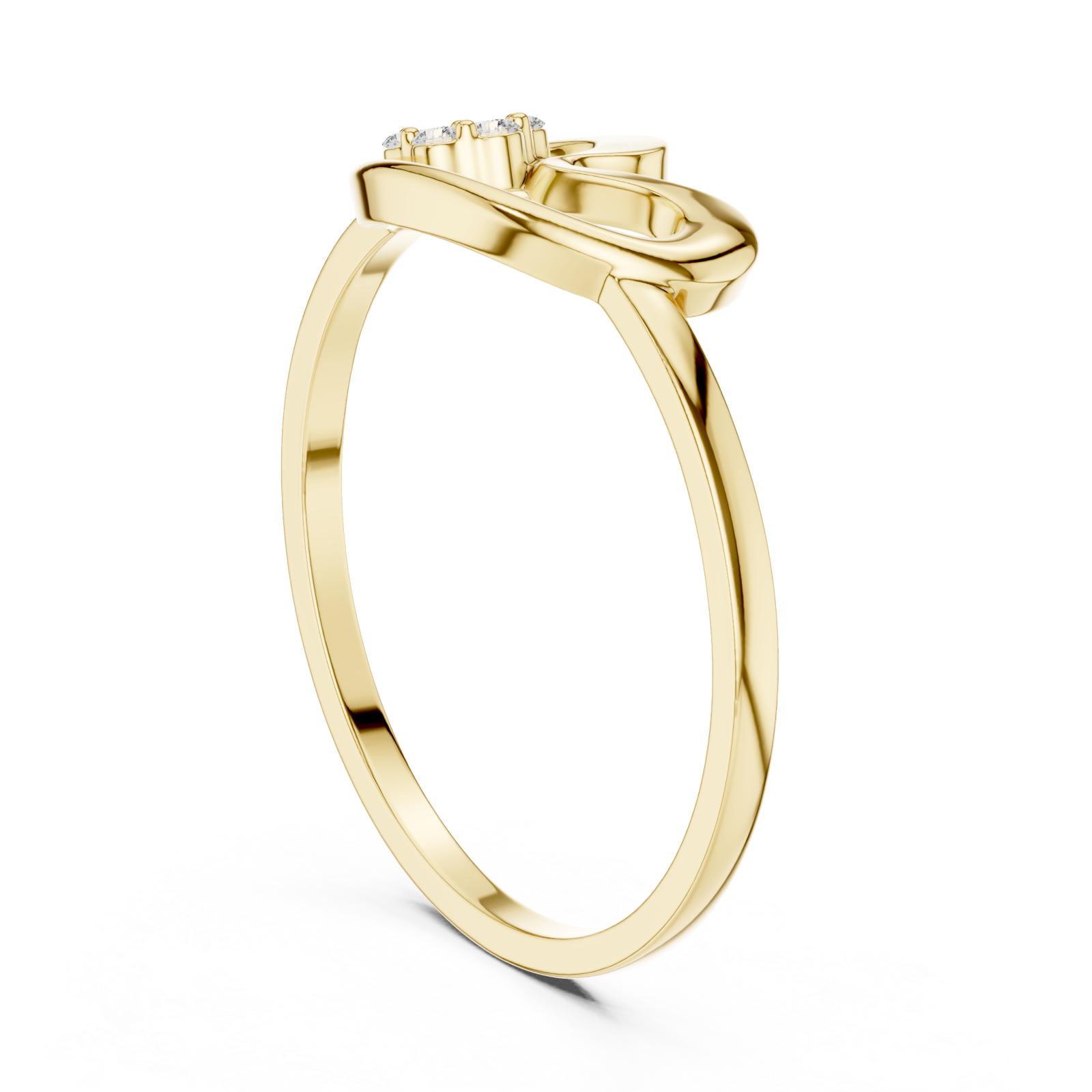  Gold Charm Promise Ring Left View