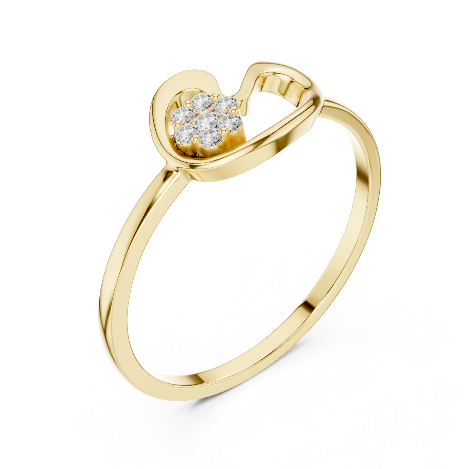 Gold Charm Promise Ring Right View
