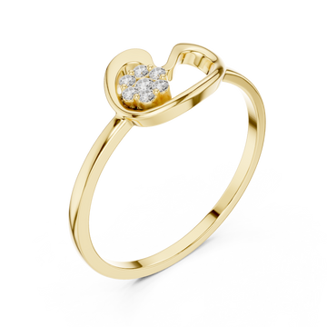 Gold Charm Promise Ring Right View