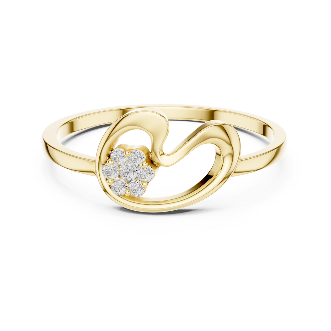 Gold Charm Promise Ring Right View