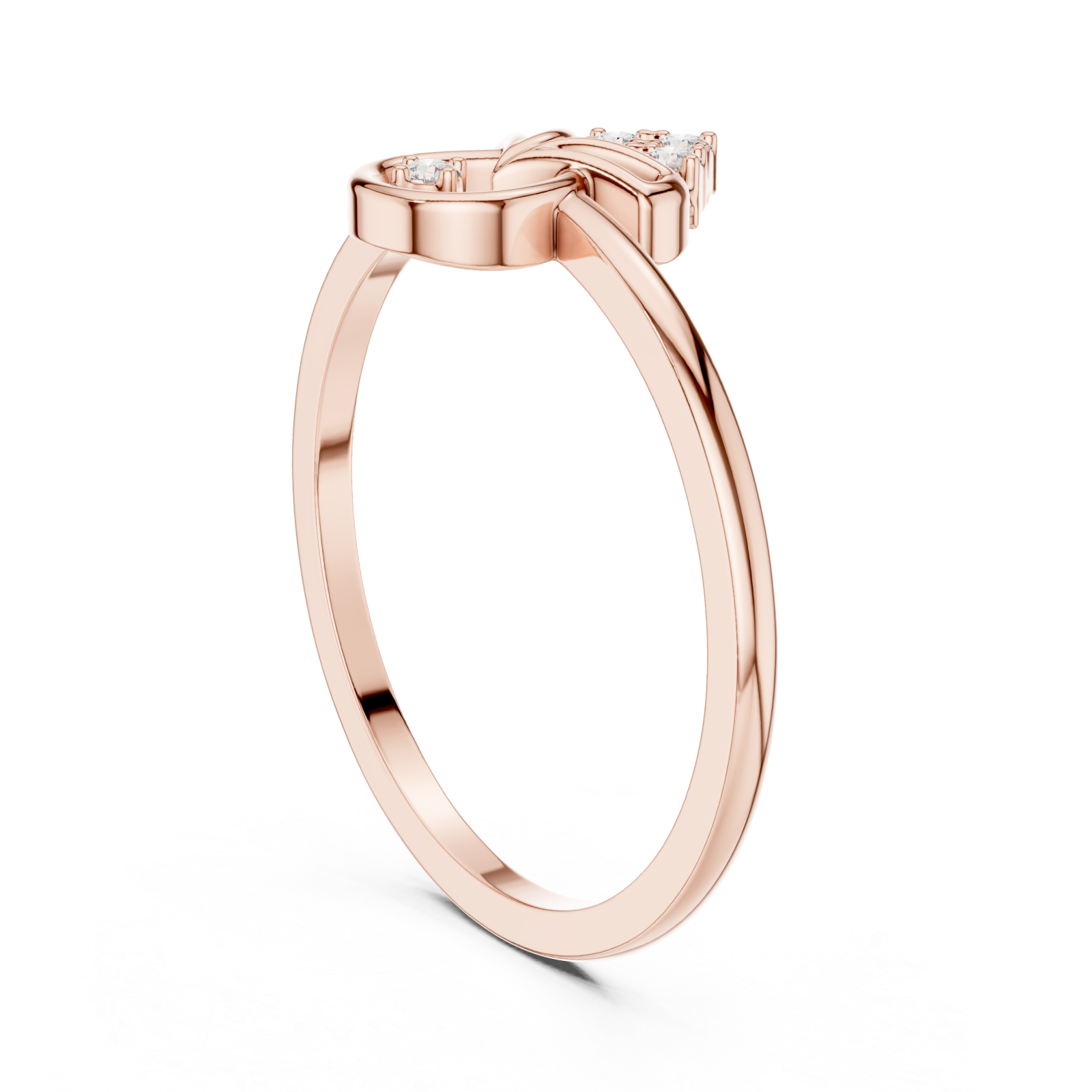  Rose Gold Whisper Embrace Ring Left View