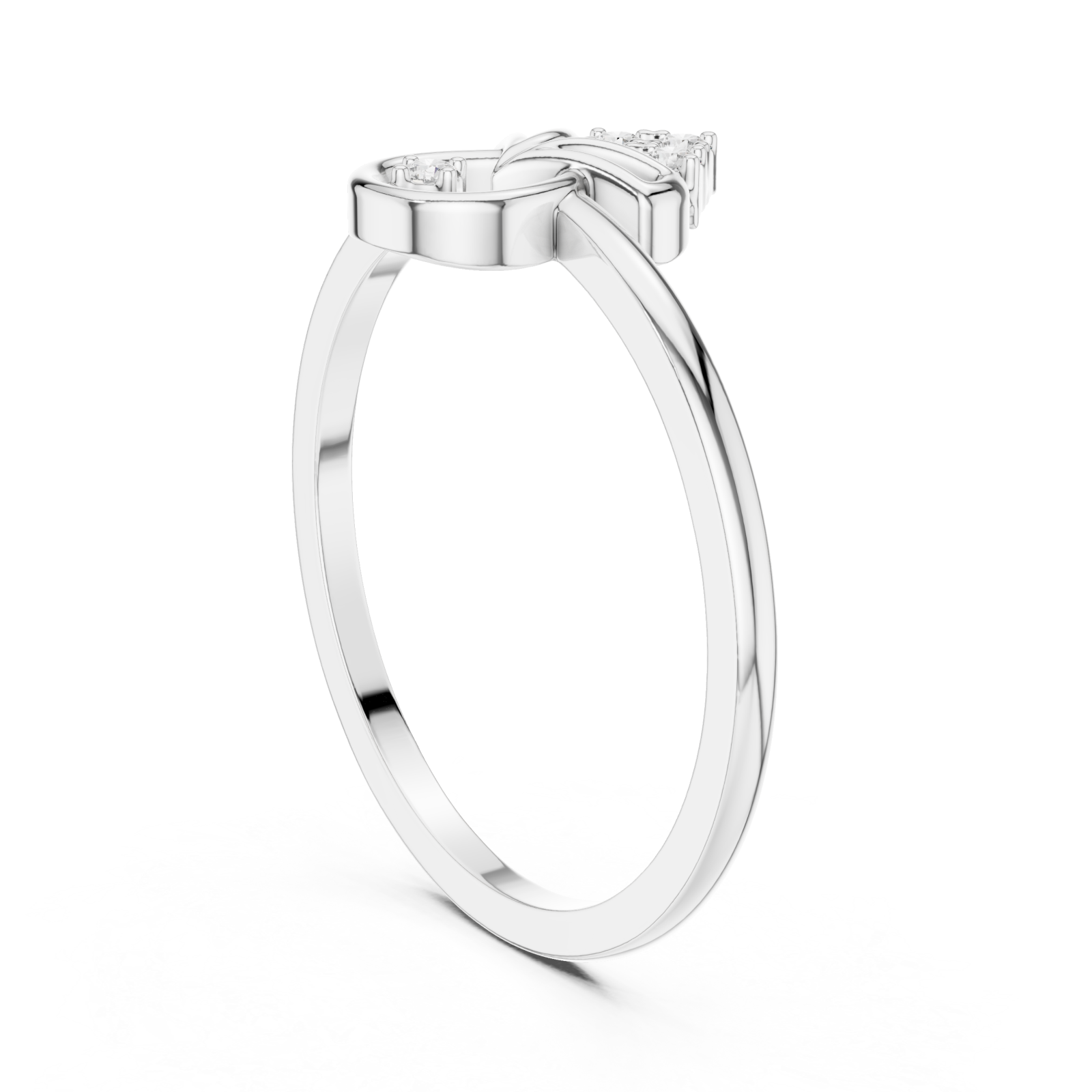  White Gold Whisper Embrace Ring Left View