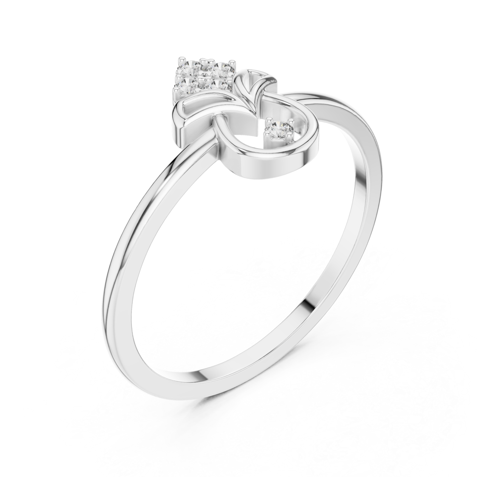  White Gold Whisper Embrace Ring Right View