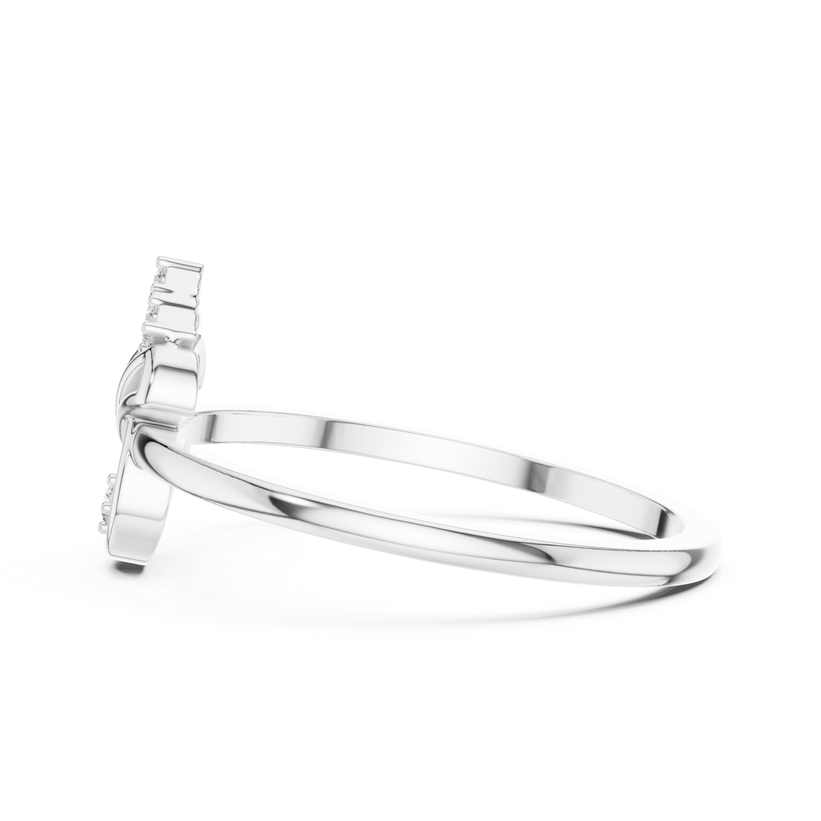  White Gold Whisper Embrace Ring Side View