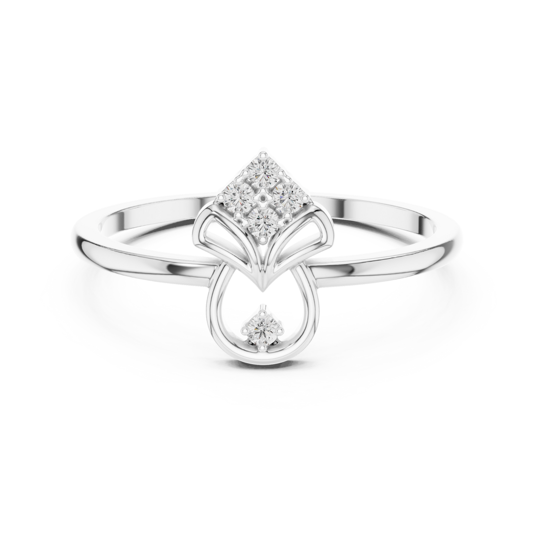  White Gold Whisper Embrace Ring Right View