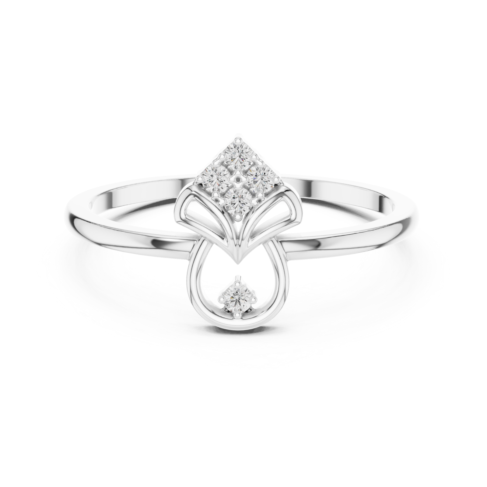  White Gold Whisper Embrace Ring Front View