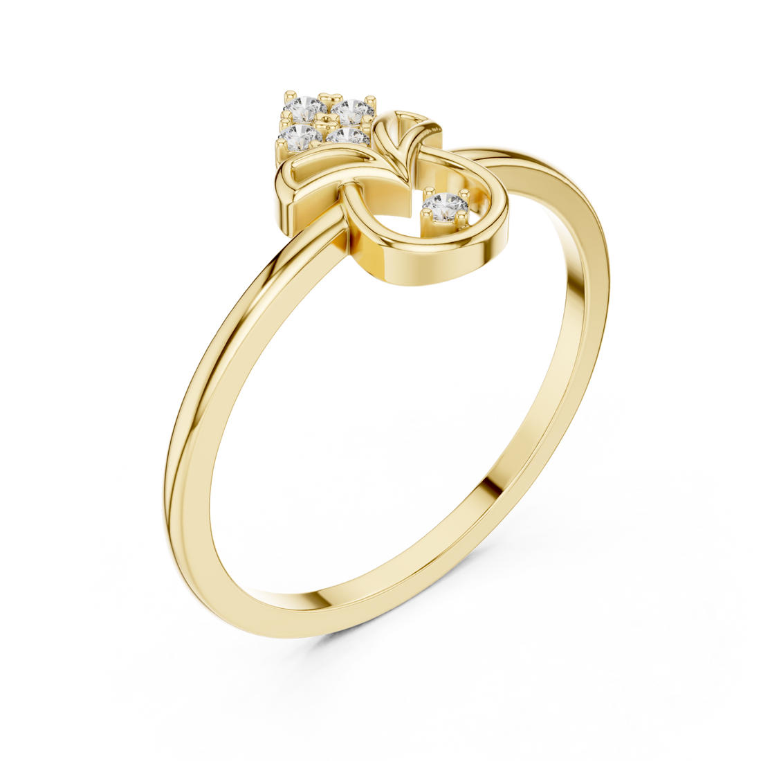 Gold Whisper Embrace Ring Right View