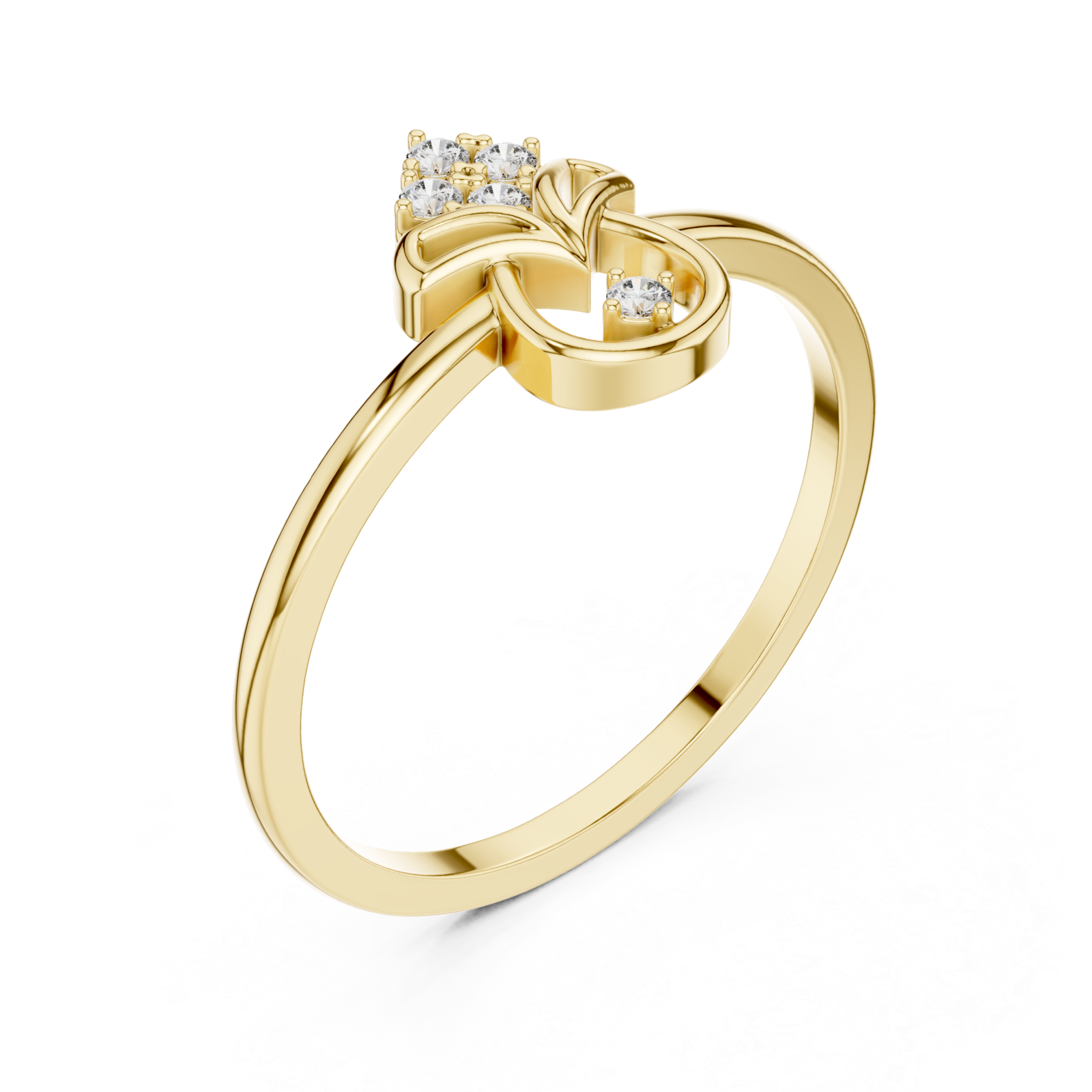 Gold Whisper Embrace Ring Right View