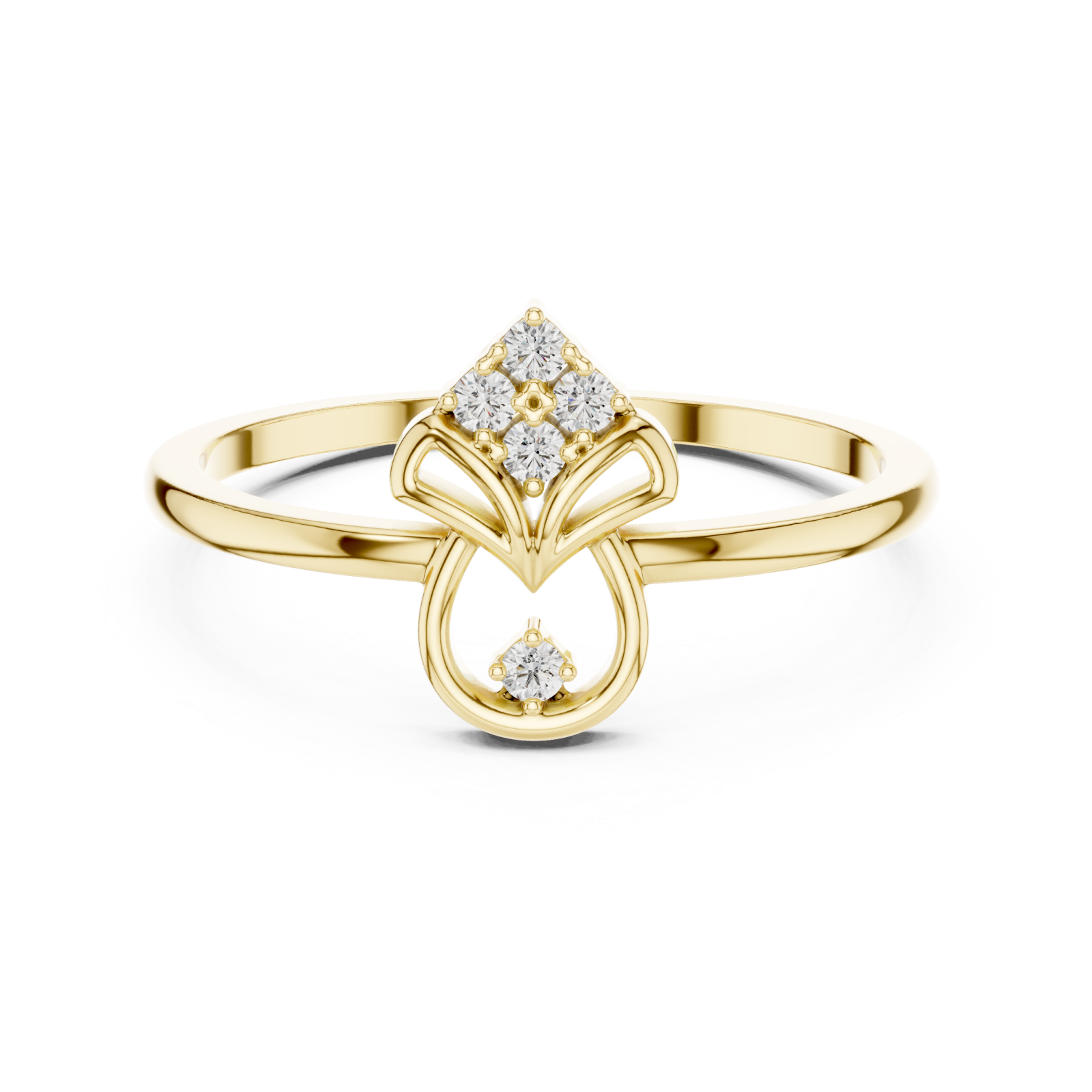  Gold Whisper Embrace Ring Front View