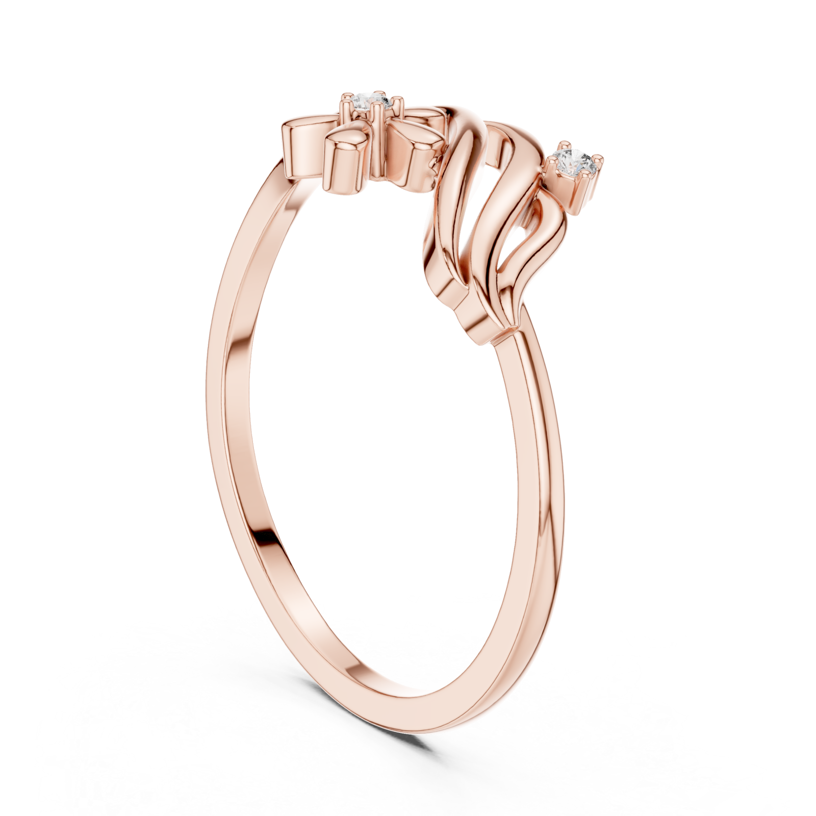  Rose Gold Floret Embrace Ring Left View