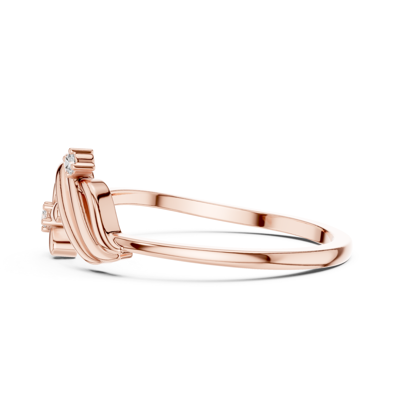  Rose Gold Floret Embrace Ring Side View