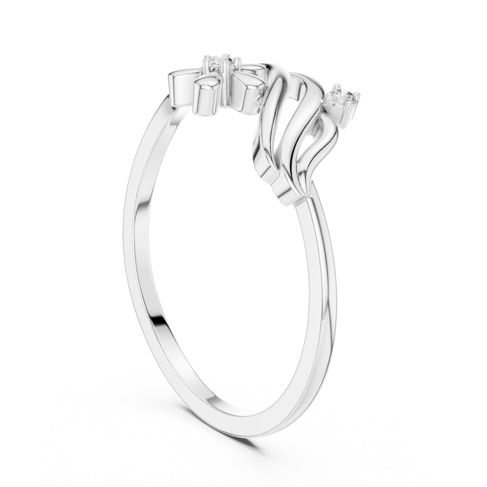  White Gold Floret Embrace Ring Left View