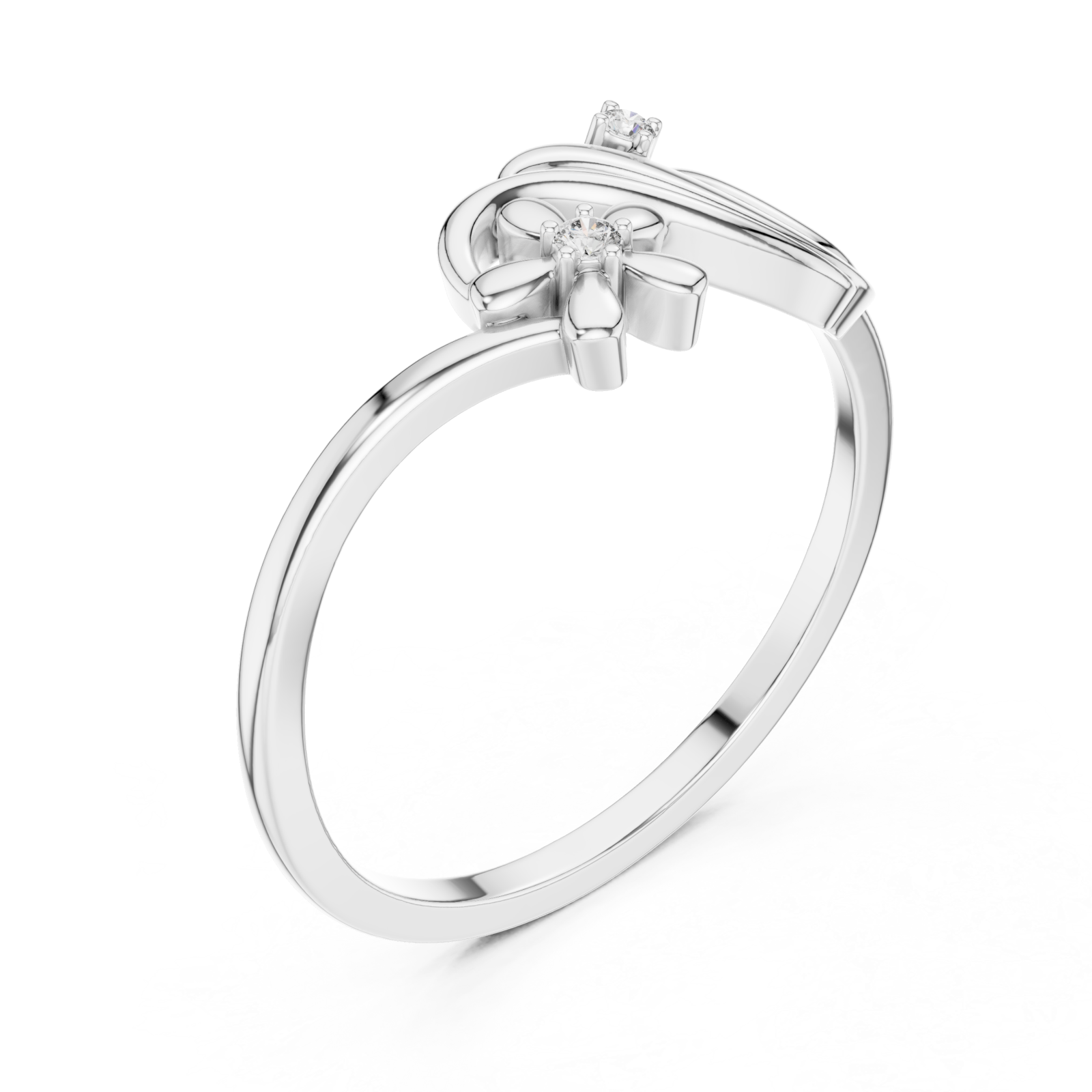  White Gold Floret Embrace Ring Right View