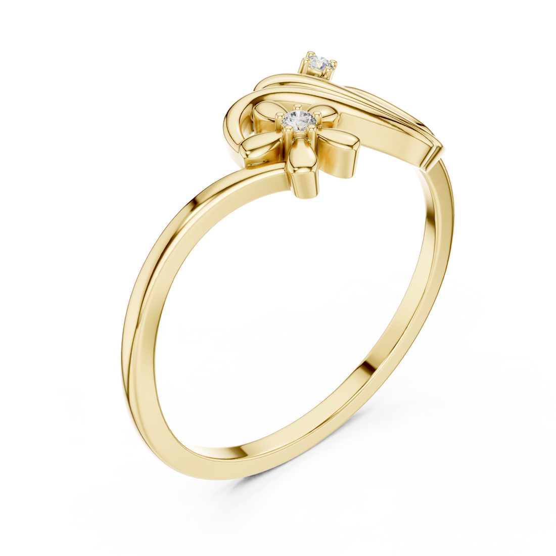 Gold Floret Embrace Ring Right View