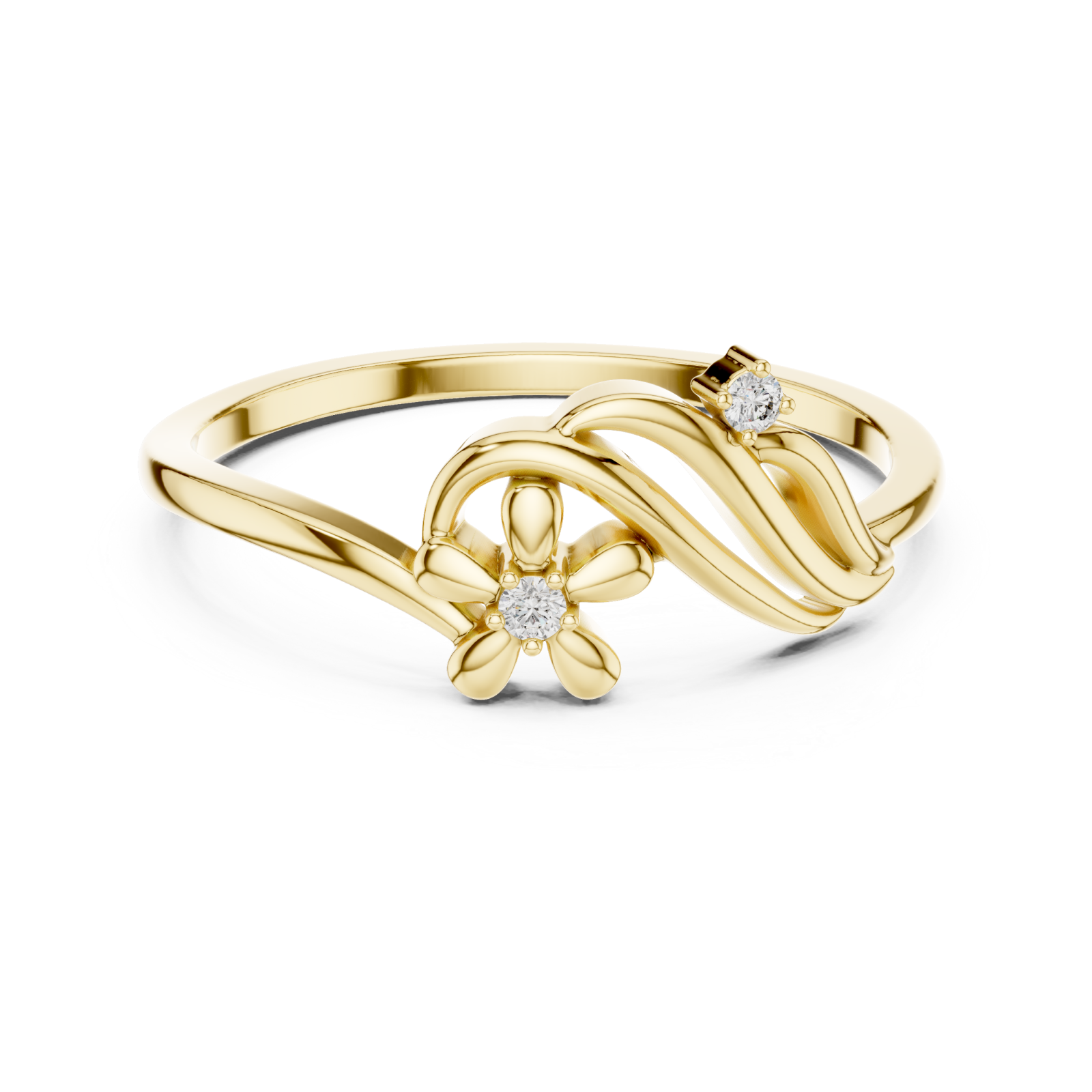  Gold Floret Embrace Ring Front View