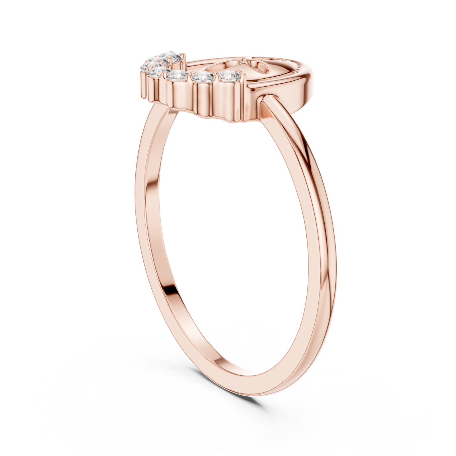  Rose Gold Celeste Bloom Band Ring Left View