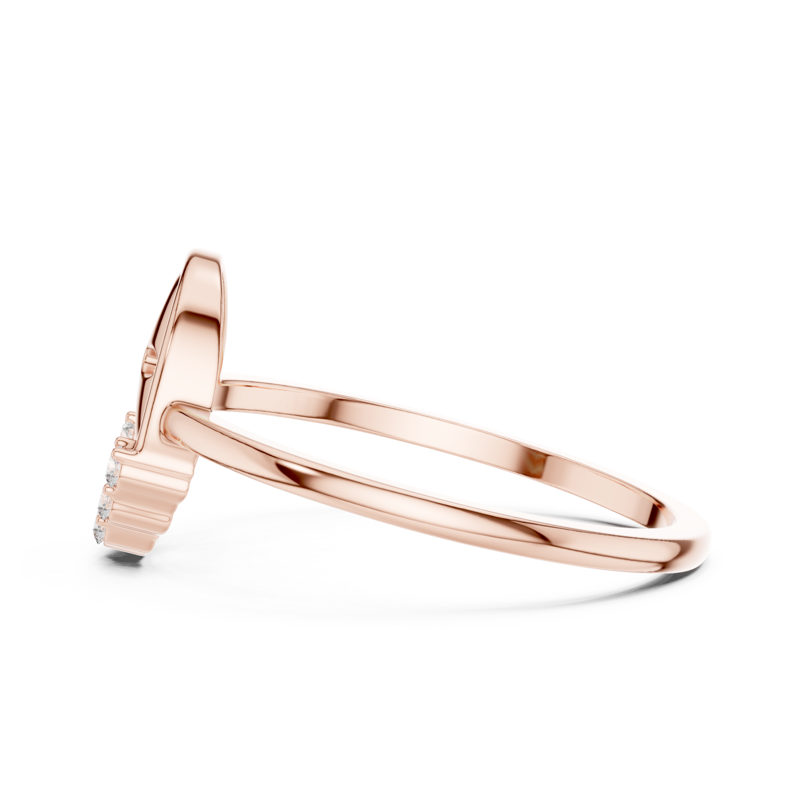  Rose Gold Celeste Bloom Band Ring Side View