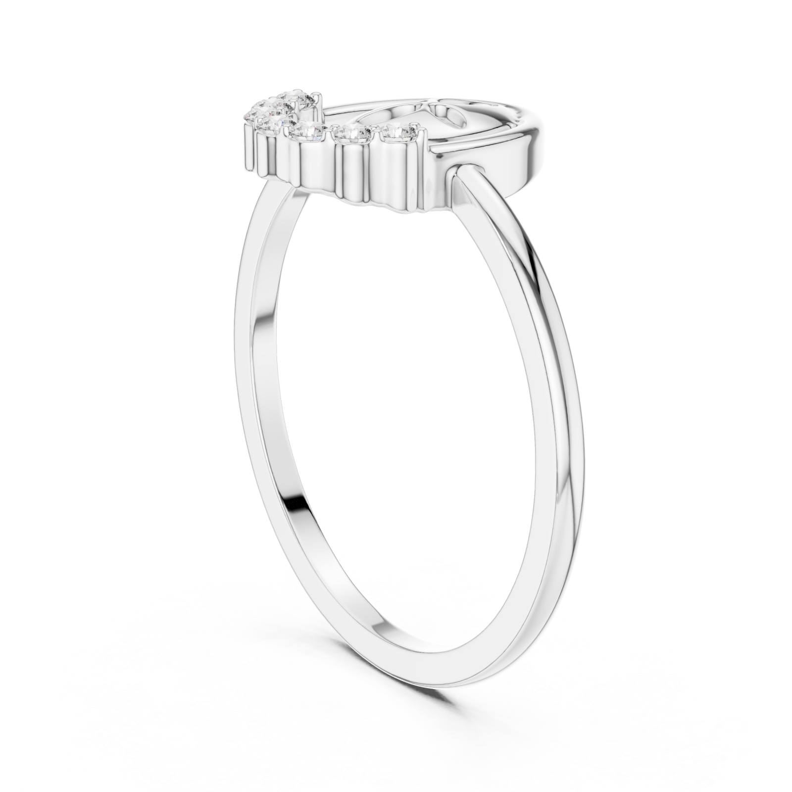  White Gold Celeste Bloom Band Ring Left View