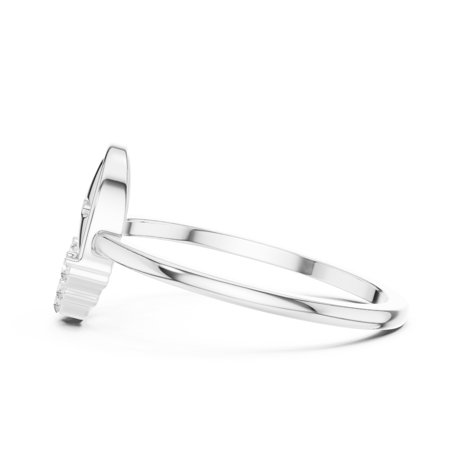  White Gold Celeste Bloom Band Ring Side View