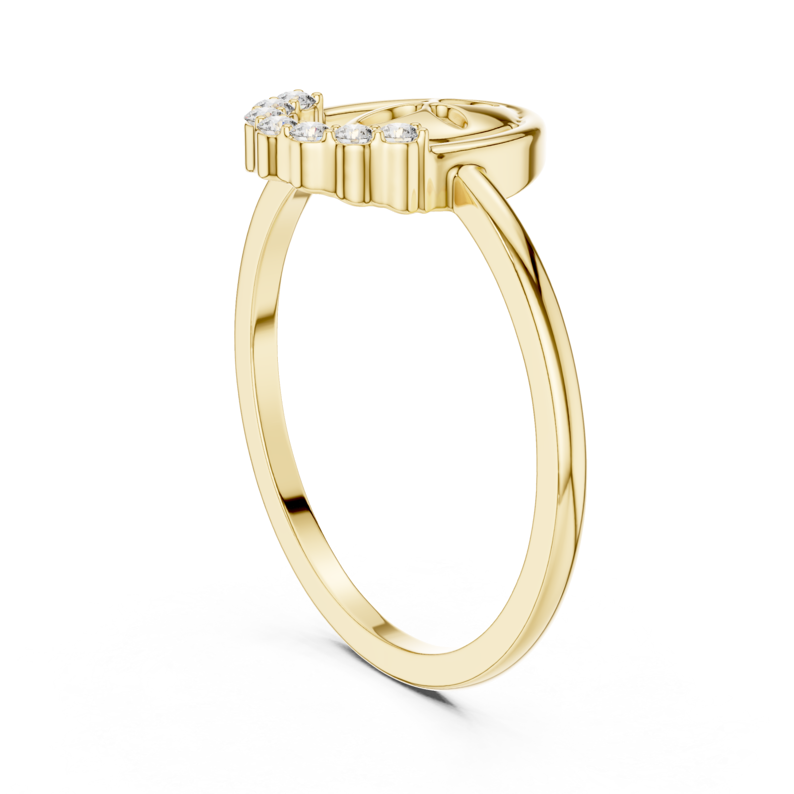  Gold Celeste Bloom Band Ring Left View
