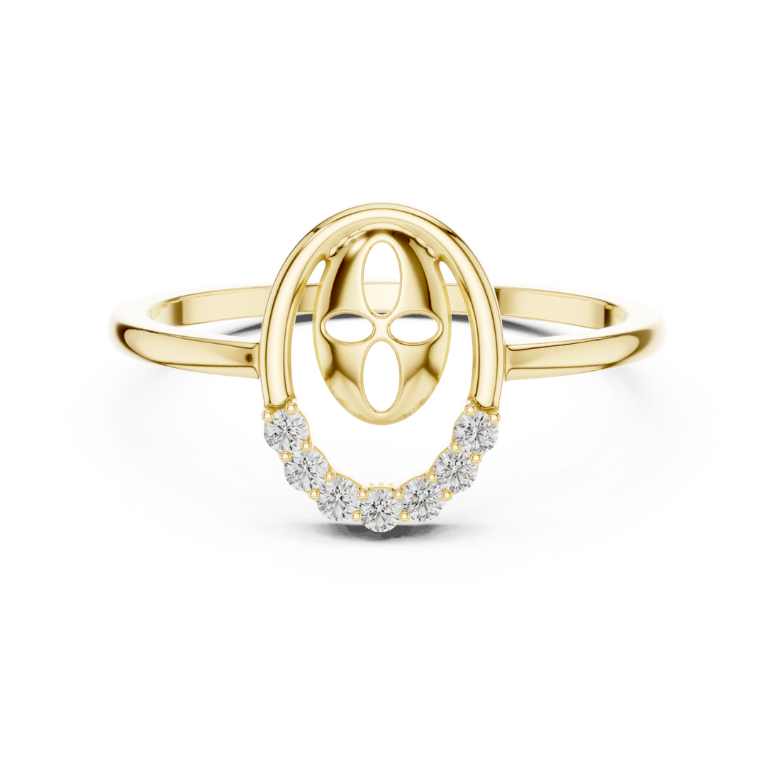 Gold Celeste Bloom Band Ring Right View