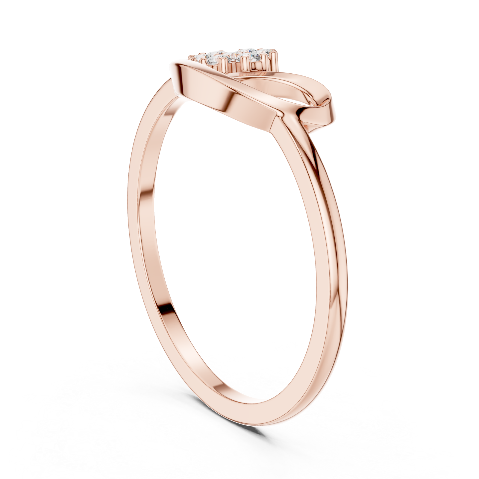  Rose Gold Viva Heart Ring Left View