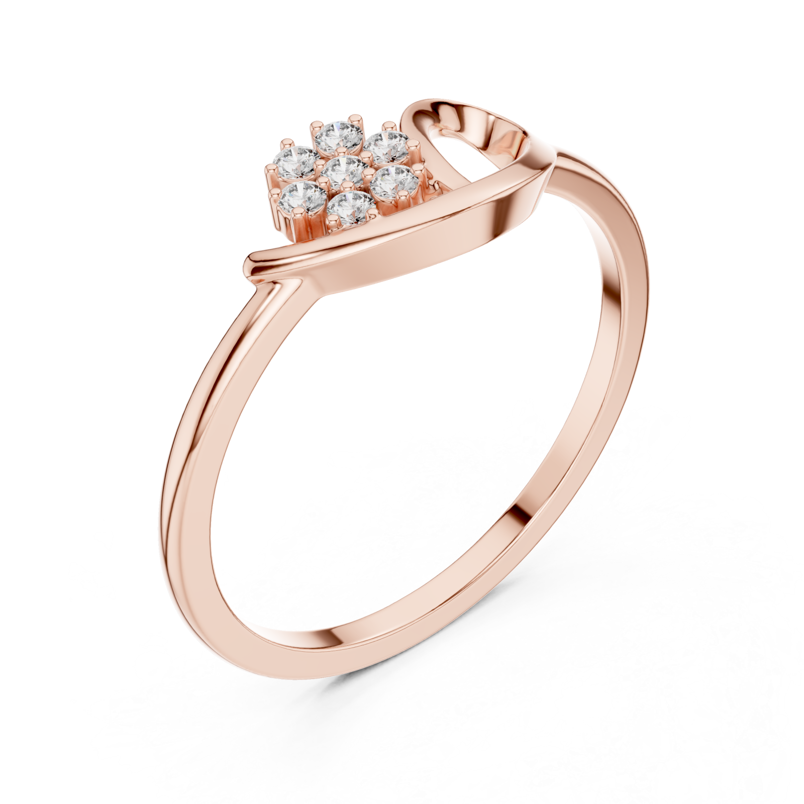  Rose Gold Viva Heart Ring Right View