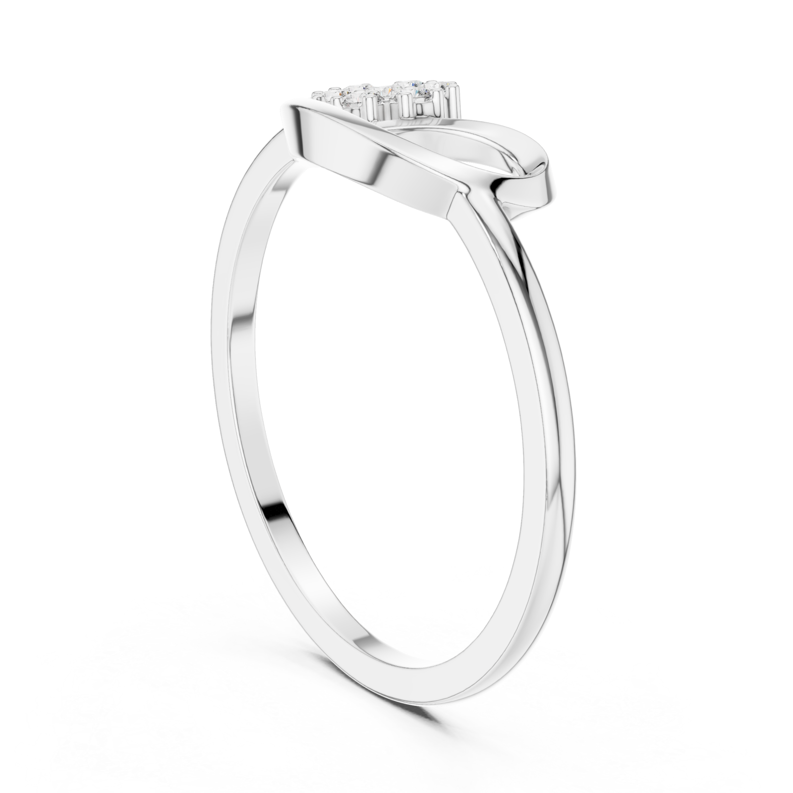  White Gold Viva Heart Ring Left View