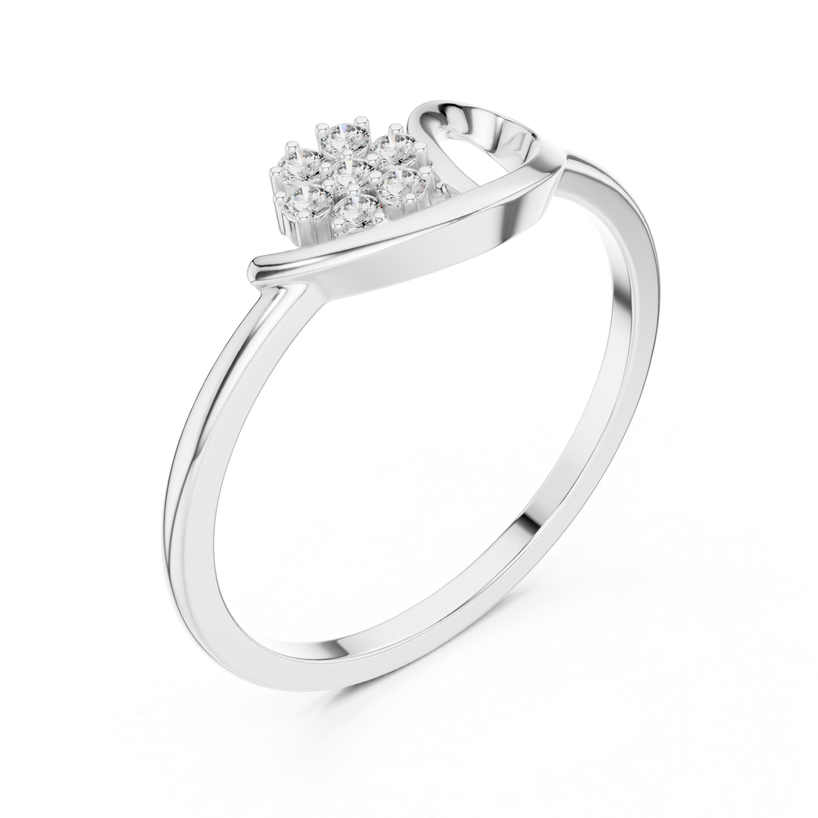  White Gold Viva Heart Ring Right View