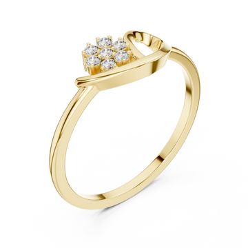 Gold Viva Heart Ring Right View