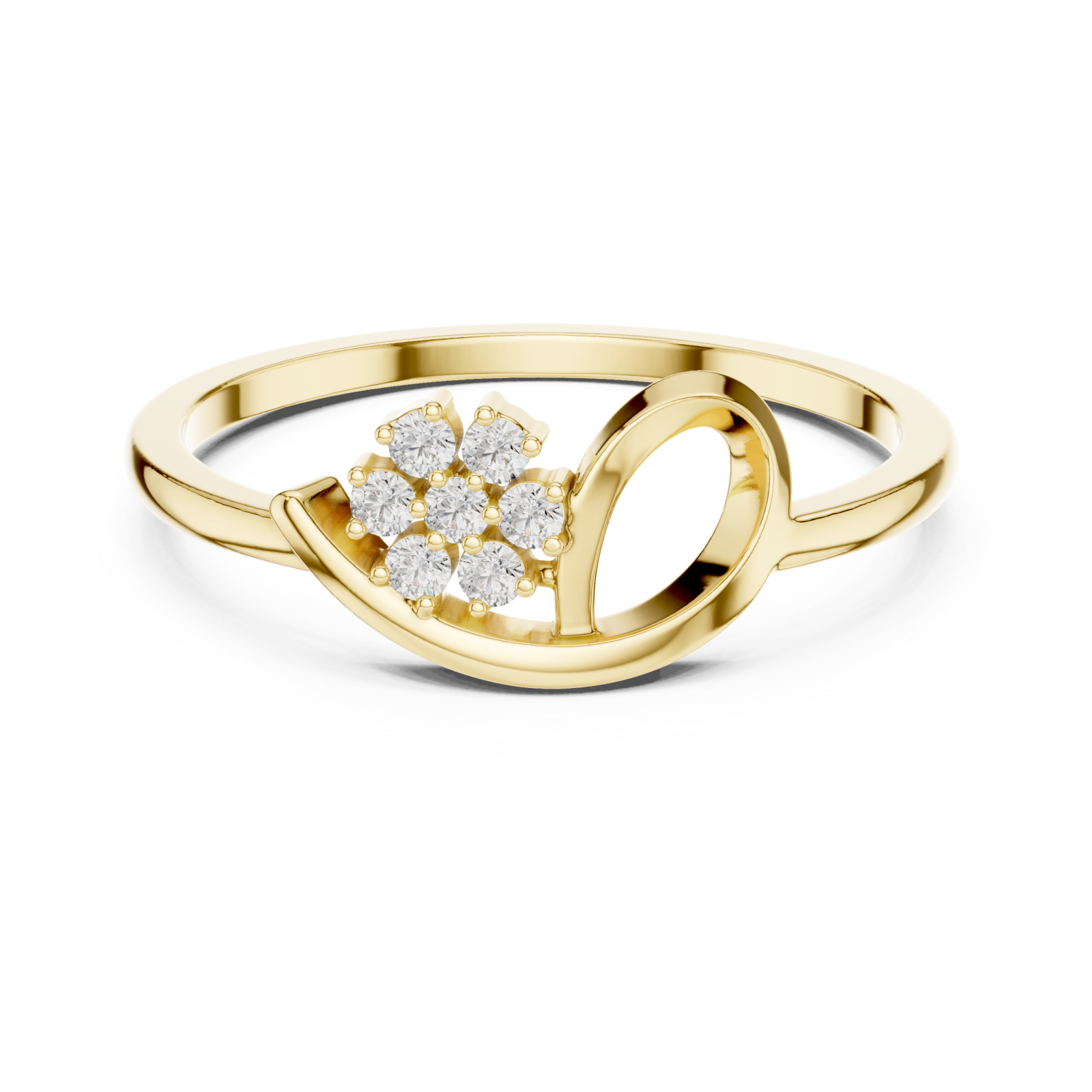  Gold Viva Heart Ring Front View