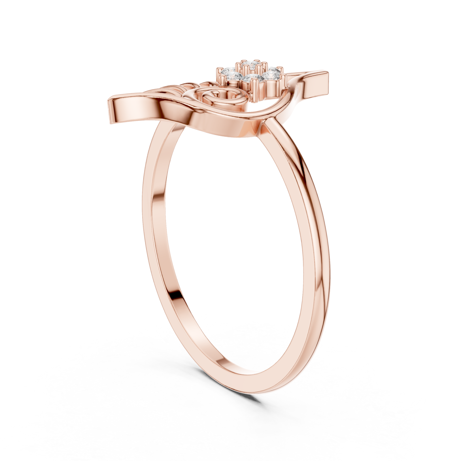  Rose Gold Petal Grace Ring Left View