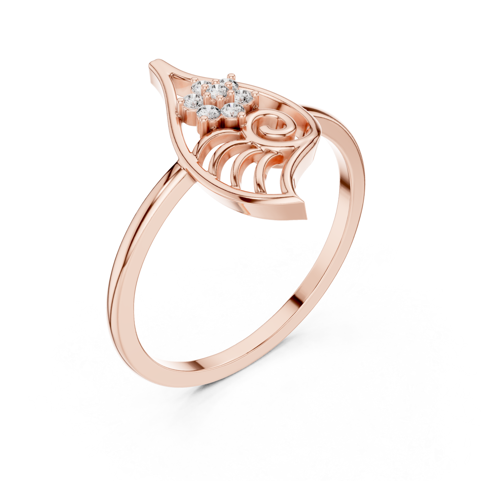  Rose Gold Petal Grace Ring Right View