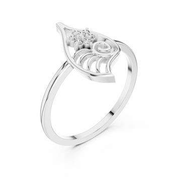  White Gold Petal Grace Ring Right View