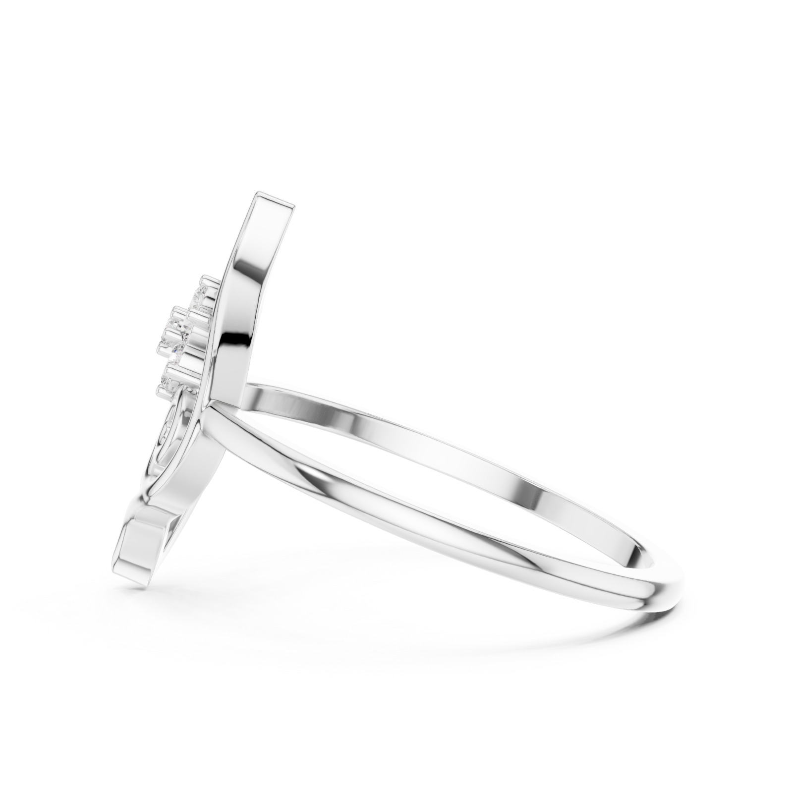  White Gold Petal Grace Ring Side View