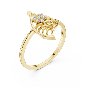 Gold Petal Grace Ring Right View