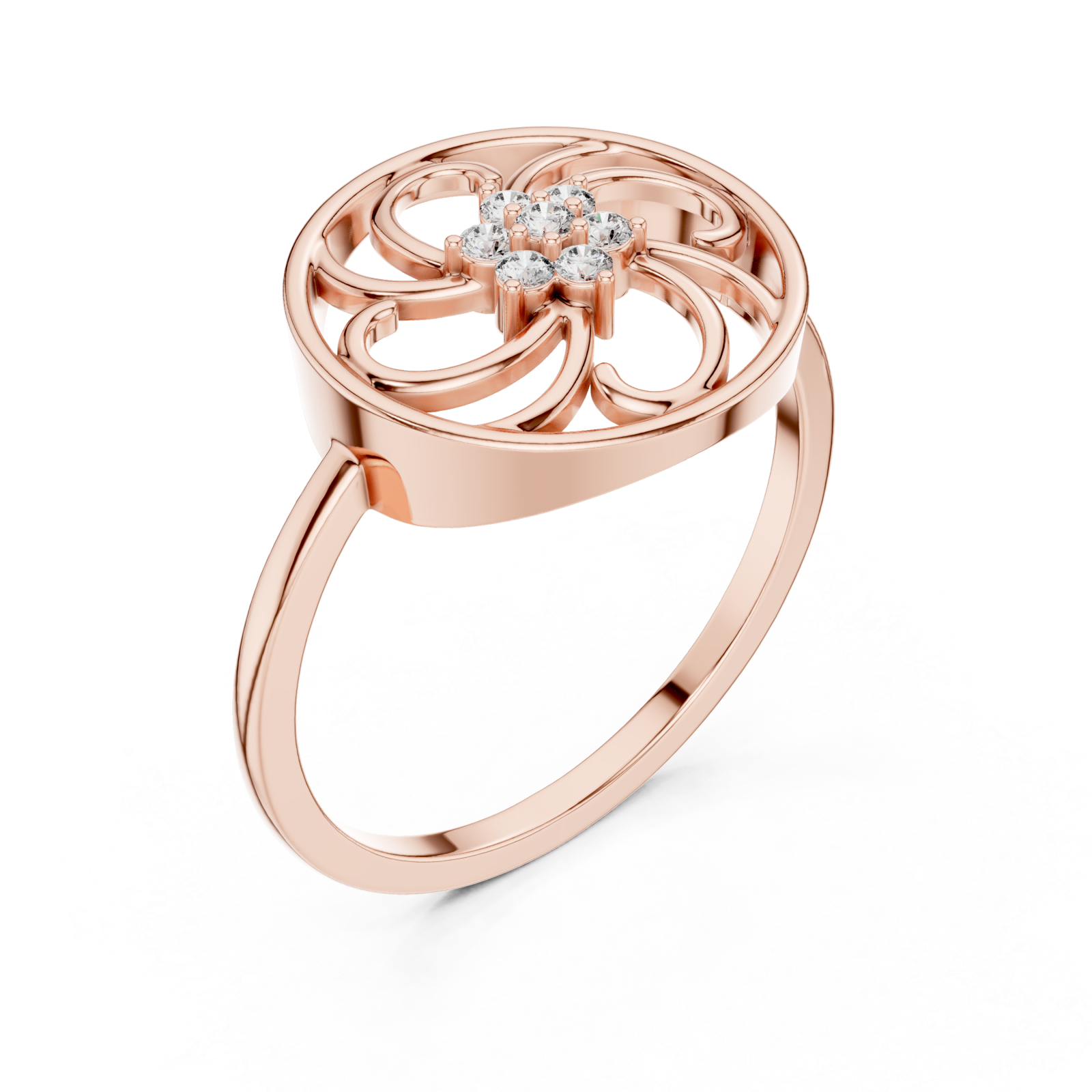  Rose Gold Vivid Lattice Ring Right View