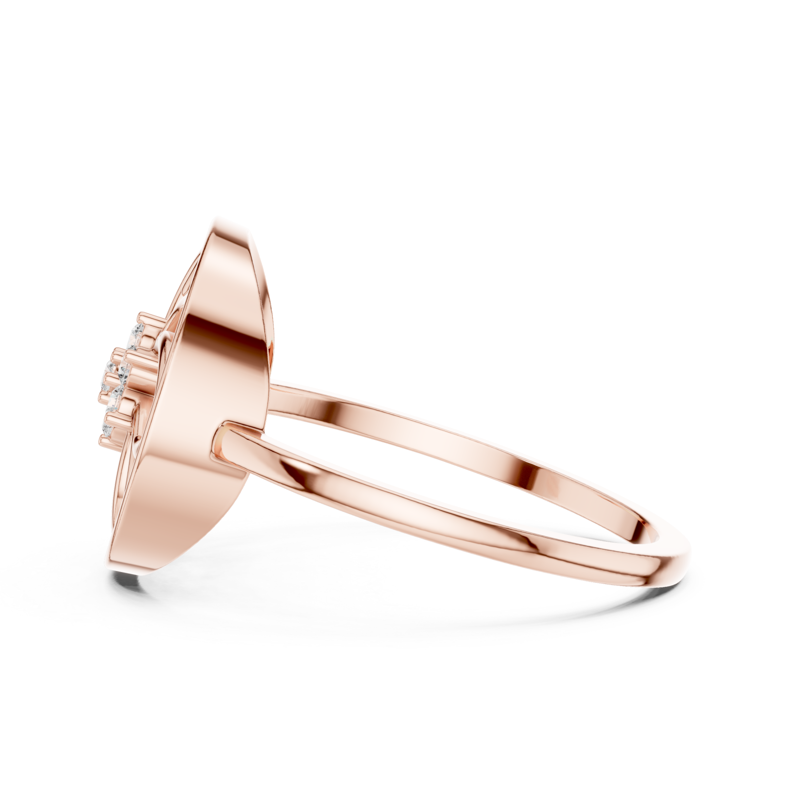  Rose Gold Vivid Lattice Ring Side View