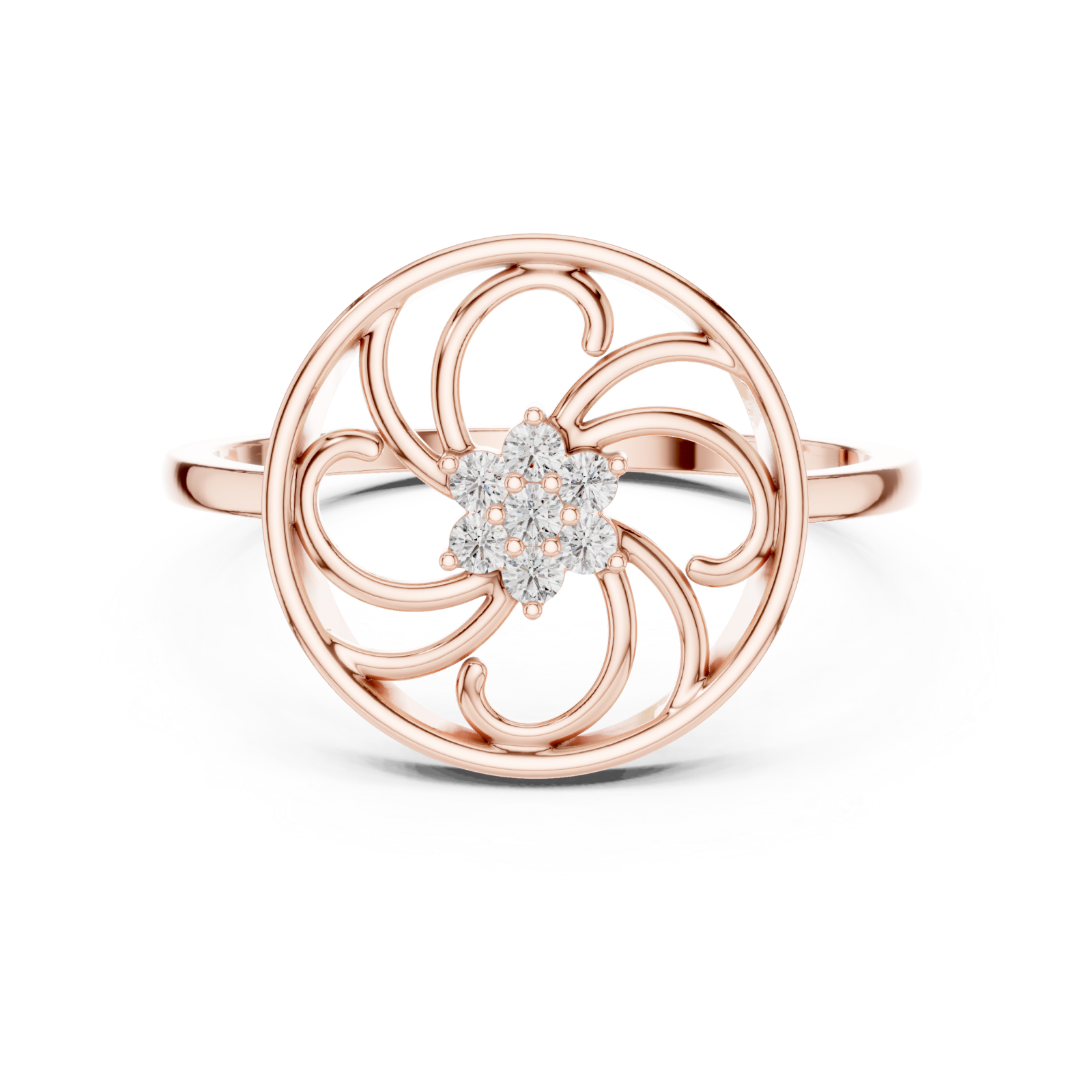  Rose Gold Vivid Lattice Ring Front View