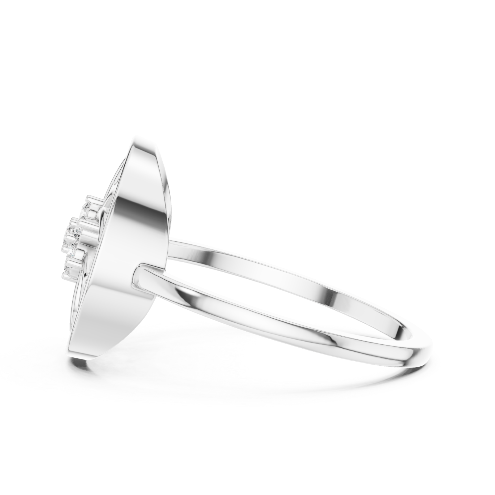  White Gold Vivid Lattice Ring Side View